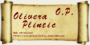 Olivera Plintić vizit kartica